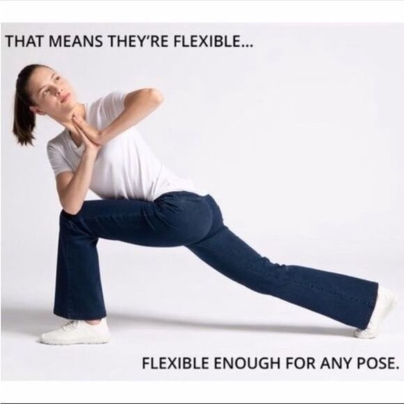 Betabrand Boot-Cut 4-Pocket Yoga Denim pants Dark Indigo Large - Picture 4 of 10